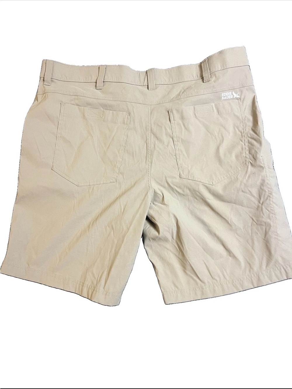 EDDIE BAUER Men's Rainier Tech Short TAN 40 Stretch Nylon 10" Inseam Zip Pocket - Picture 4 of 4